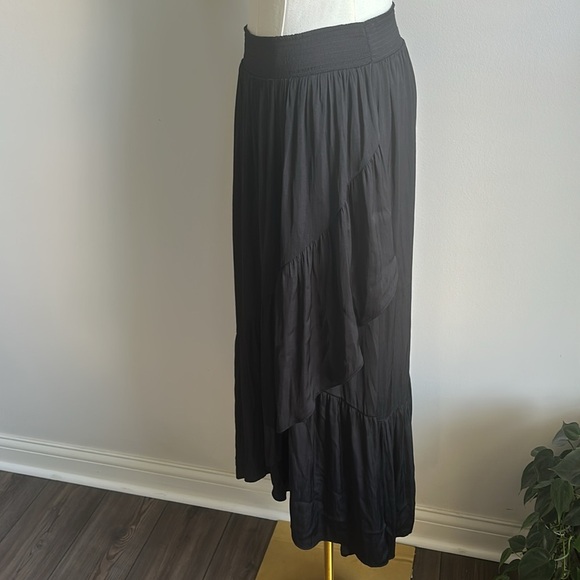 WHBM Womens Asymmetrical Relaxed Fit Whymsical Boho Romantic Ruffle Midi Skirt S - Picture 4 of 12